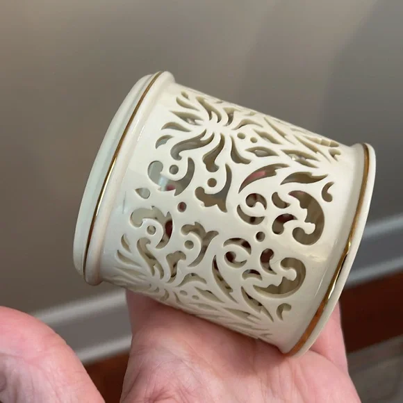 Illuminations By Lenox Collection Pierced Tealight Candle Holder with Candles - Picture 11 of 15